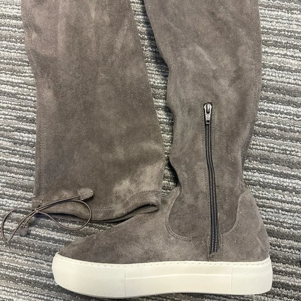 J/Slides Petra Over-the-Knee Sneaker Boots Gray‎ Faux Suede Fall Autumn Casual